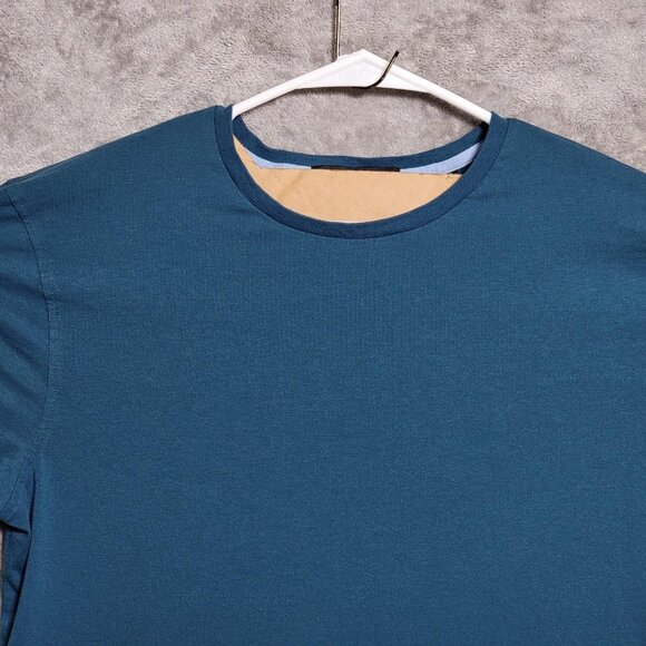 Greyson Shirt Mens Medium Blue Crewneck Wolf Logo Athletic Casual Tee Stretch - Picture 2 of 9